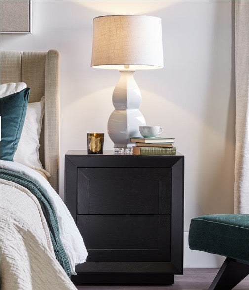 dark nightstand décor