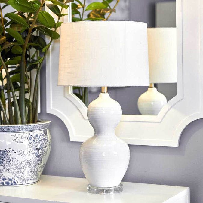 Bronte Table Lamp - White - - Eleganté