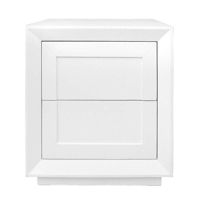 Balmain Tall Bedside Table - White - - Eleganté
