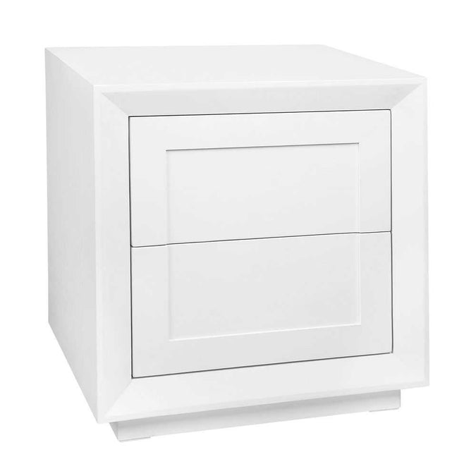 Balmain Tall Bedside Table - White - - Eleganté