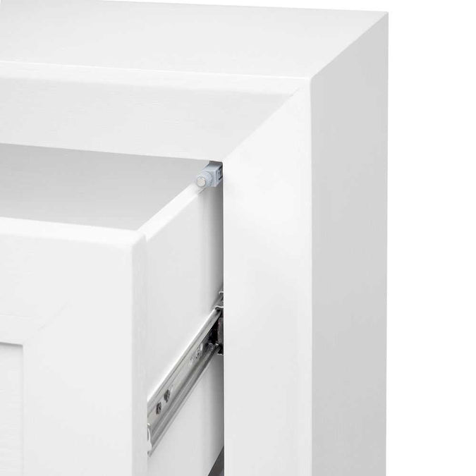 Balmain Tall Bedside Table - White - - Eleganté