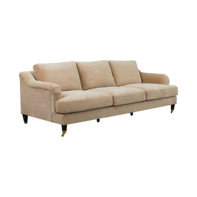 Aerin 3 Seater Sofa - Taupe Velvet - - Eleganté