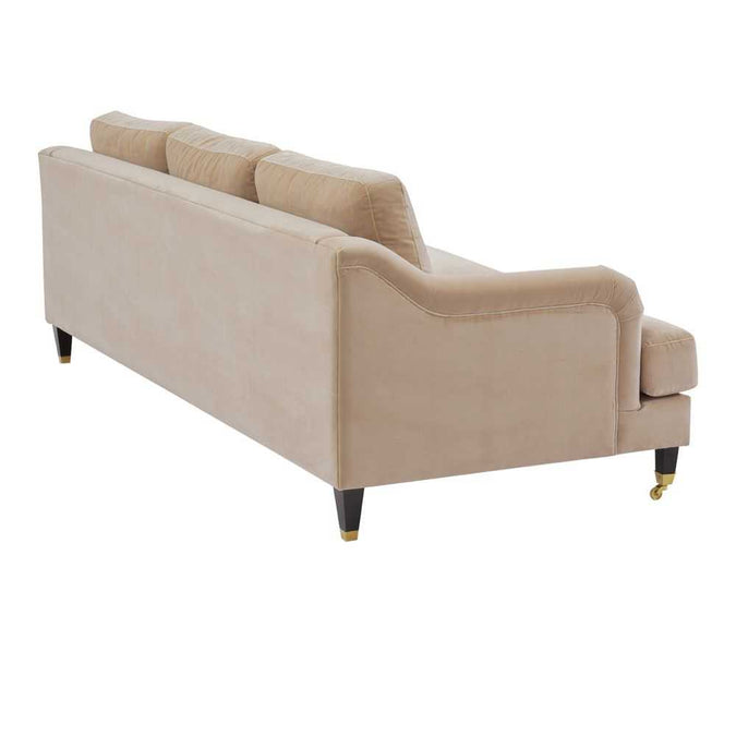 Aerin 3 Seater Sofa - Taupe Velvet - - Eleganté