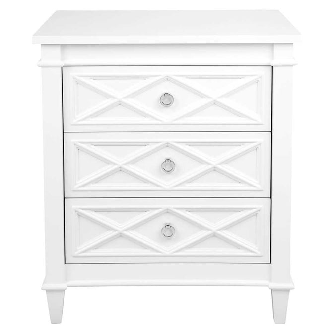Plantation Bedside Table - Large White