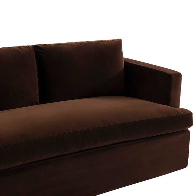 Birkshire 2 Seater Slip Cover Sofa - Dark Chocolate Velvet