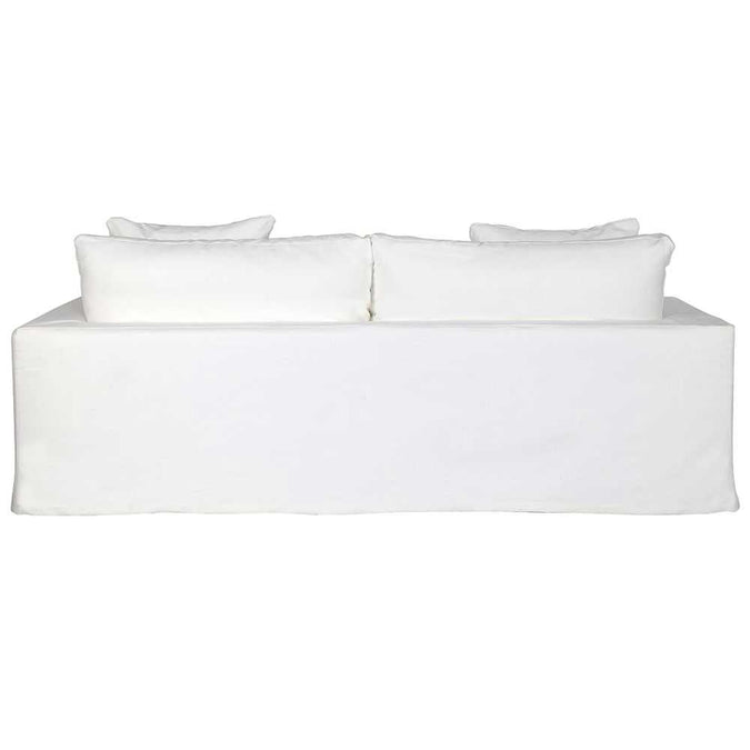 Bungalow 3 Seater Slip Cover Sofa - White Cotton - - Eleganté