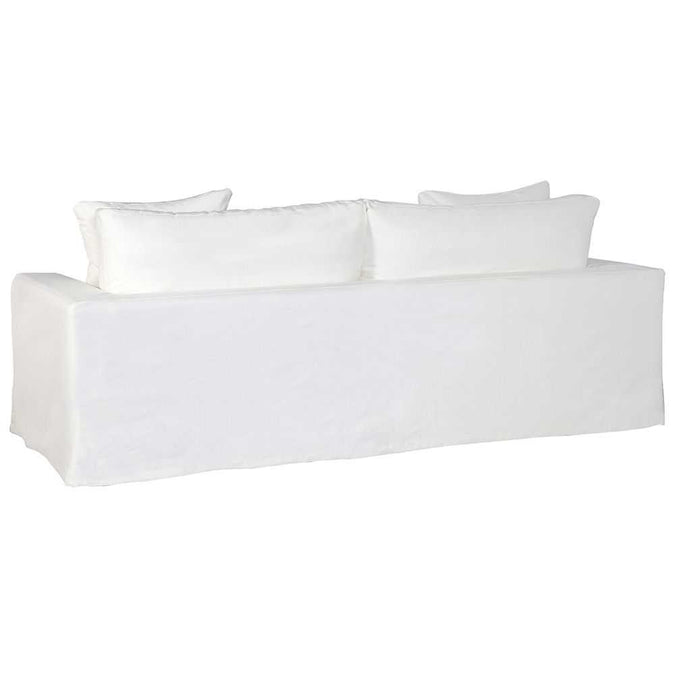 Bungalow 3 Seater Slip Cover Sofa - White Cotton - - Eleganté
