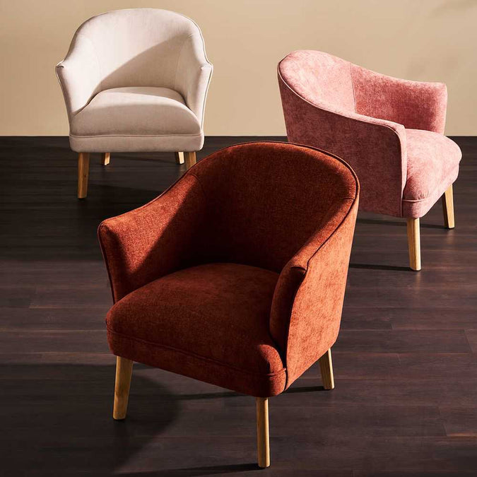 Elsa Occasional Chair - Terracotta Chenille - - Eleganté