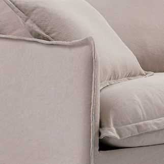 Cove 3 Seater Slip Cover Sofa - Taupe Linen