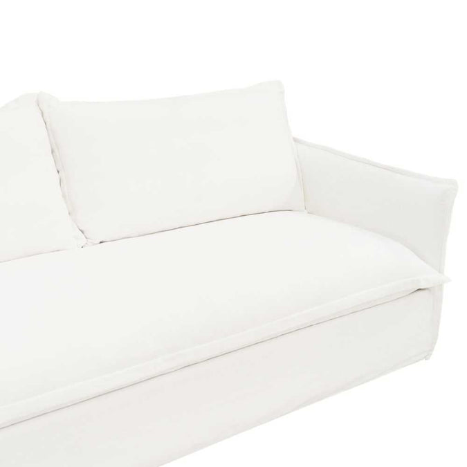 Cove 3 Seater Slip Cover Sofa - White Linen