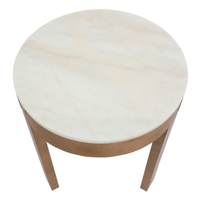 Oliver Marble Side Table - Large Oak