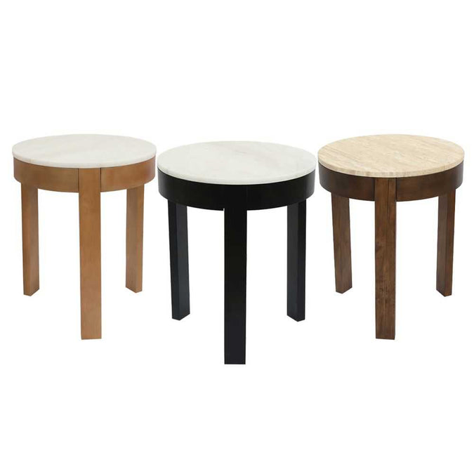 Oliver Marble Side Table - Large Oak