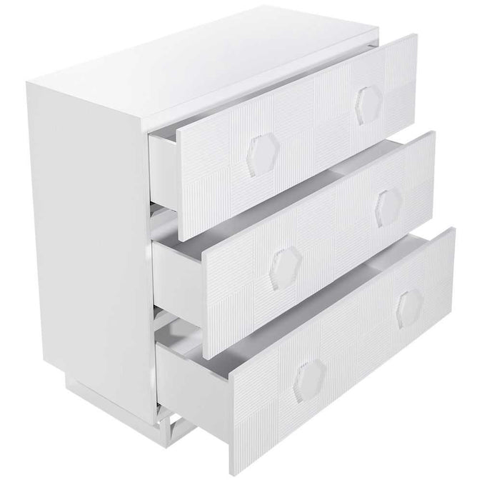 Alton 3 Drawer Chest - White