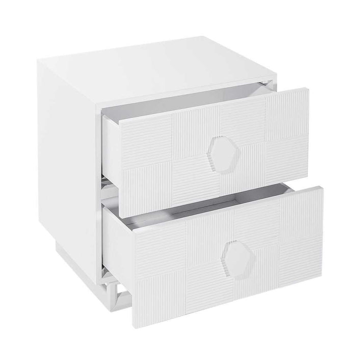 Alton Bedside Table - Large White - - Eleganté