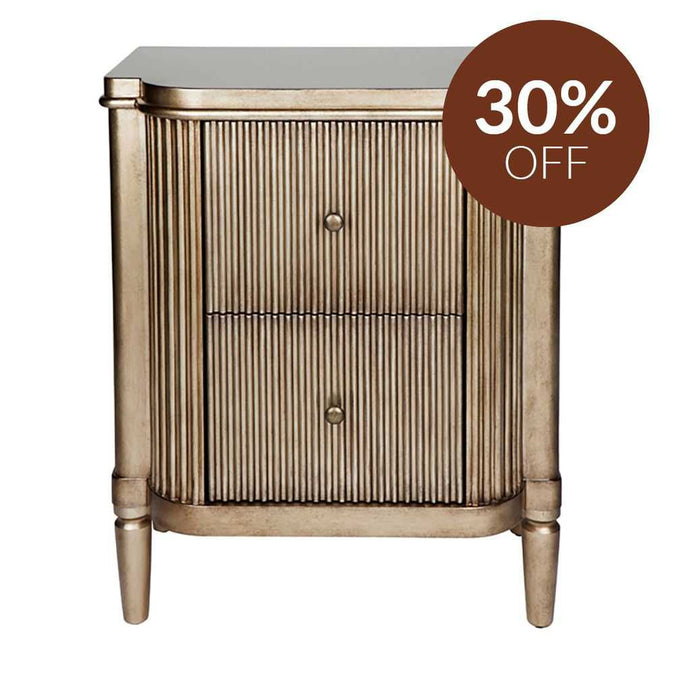 Arielle Bedside Table - Antique Gold - - Eleganté