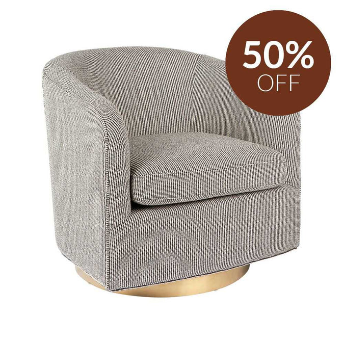 Belvedere Swivel Arm Chair - Black - - Eleganté
