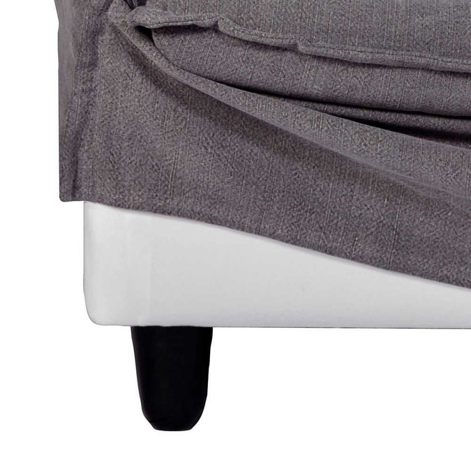 Palm Beach 3 Seater Slip Cover Sofa - Slate Grey Linen - - Eleganté