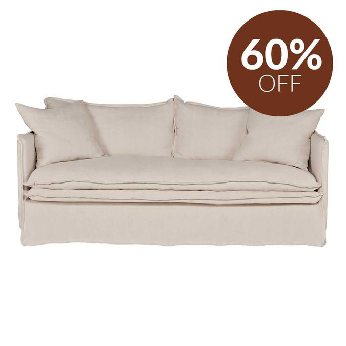 Palm Beach 3 Seater Slip Cover Sofa - Natural Linen