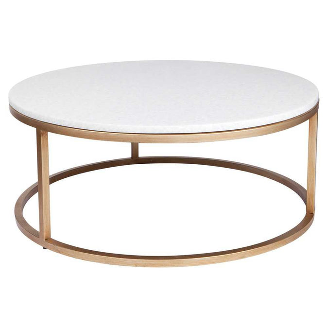 Chloe Stone Nesting Coffee Tables - Antique Gold - - Eleganté