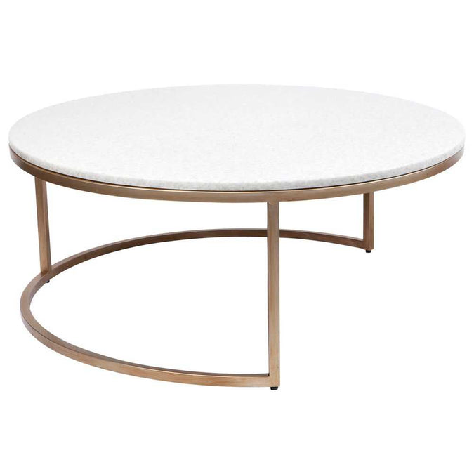 Chloe Stone Nesting Coffee Tables - Antique Gold - - Eleganté
