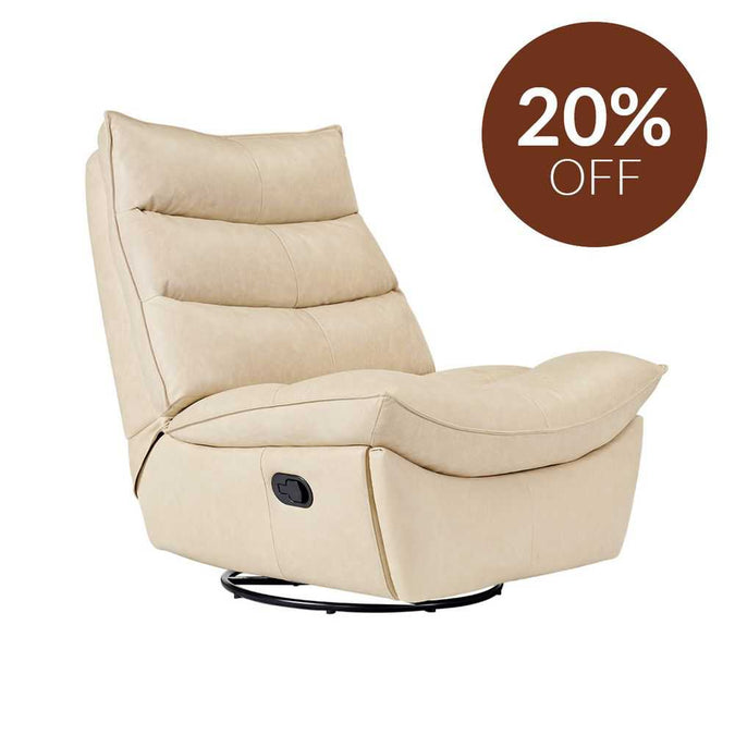 Lusitano Recliner Chair - Cappuccino Cream Leather