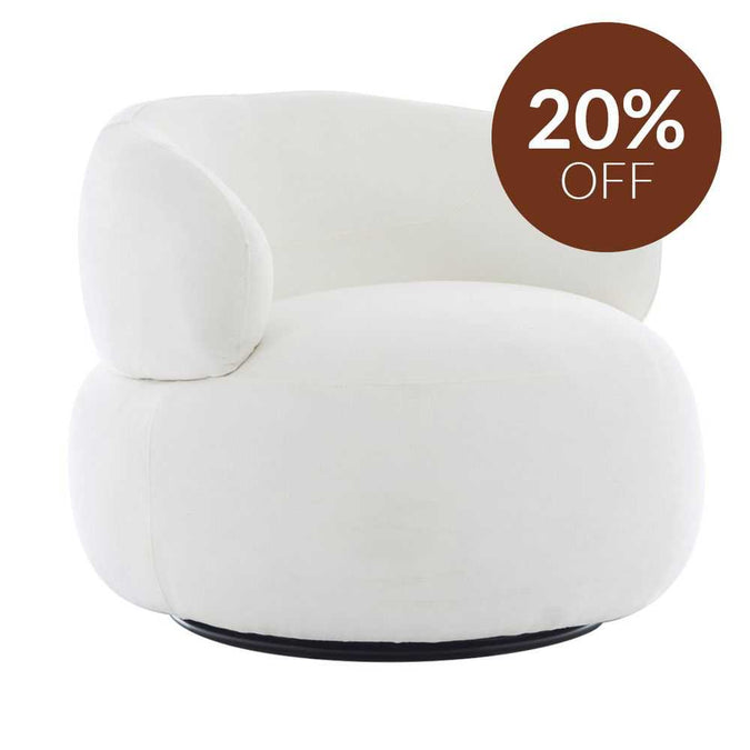Greenwich Swivel Occasional Chair - Ivory Chenille