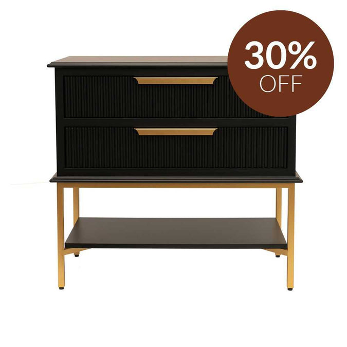 Aimee Bedside Table - Large Black