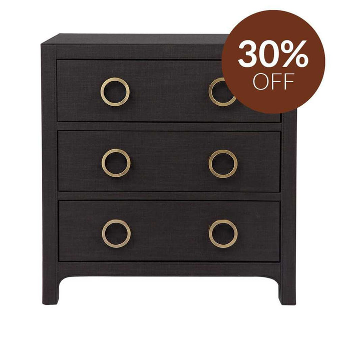 Astley Upholstered Bedside Table - Charcoal Linen
