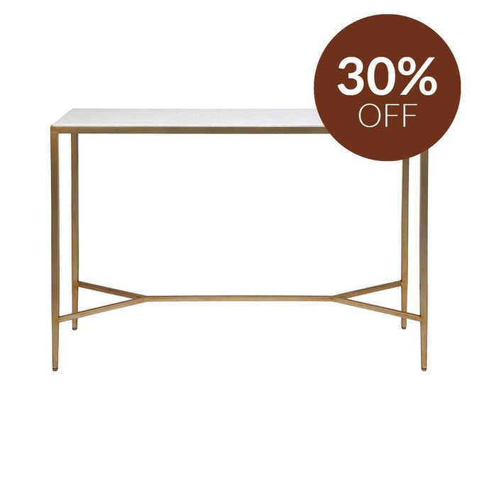 Chloe Stone Console Table - Large Antique Gold