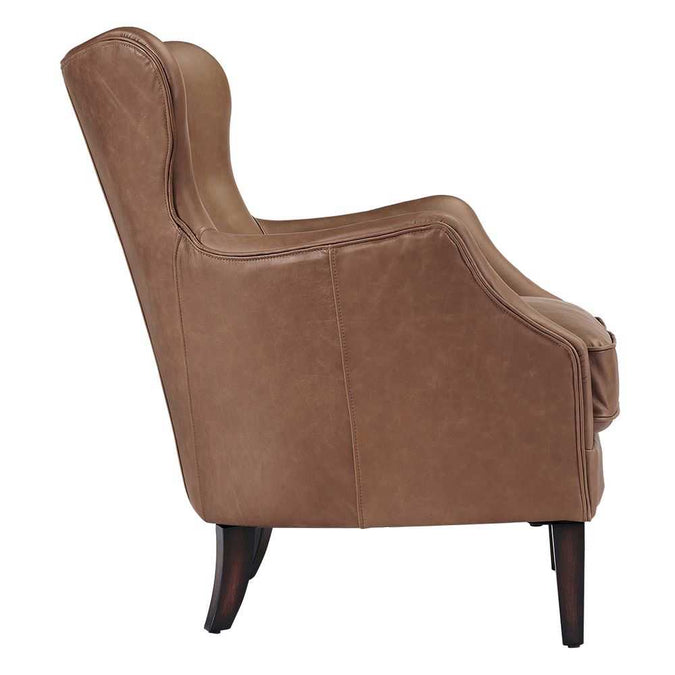 Marlon Arm Chair - Dark Brown Leather - - Eleganté