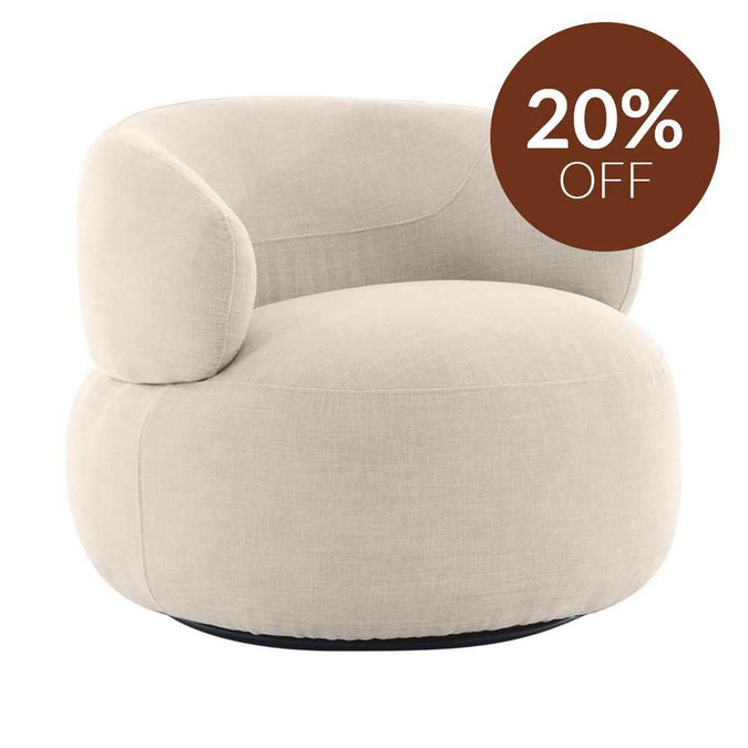Greenwich Swivel Occasional Chair - Natural Chenille - - Eleganté