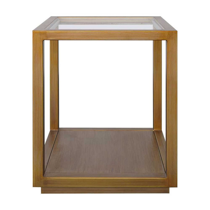 Sadie Square Side Table - Medium Antique Gold - - Eleganté