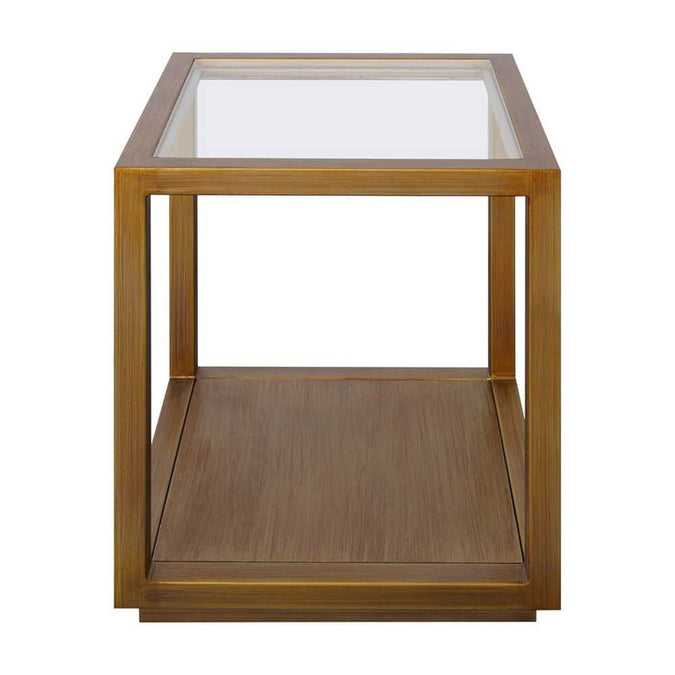 Sadie Square Side Table - Medium Antique Gold - - Eleganté