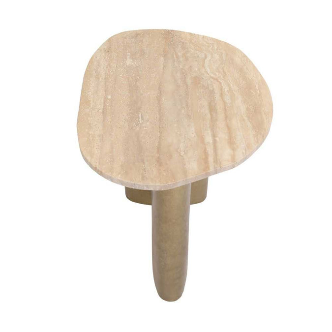 Audrey Small Side Table - Travertine - - Eleganté