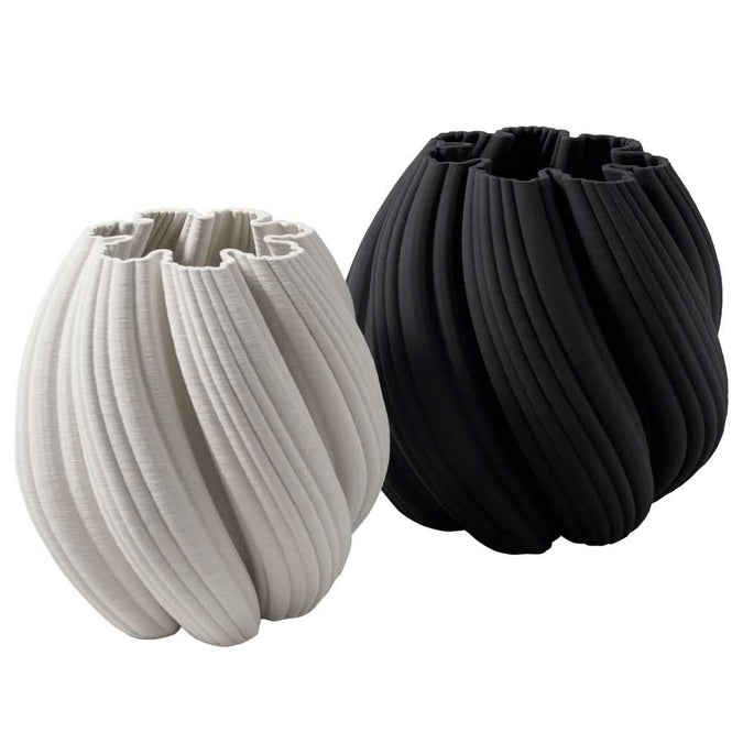 Grace Porcelain Decorative Vase - Medium White - - Eleganté