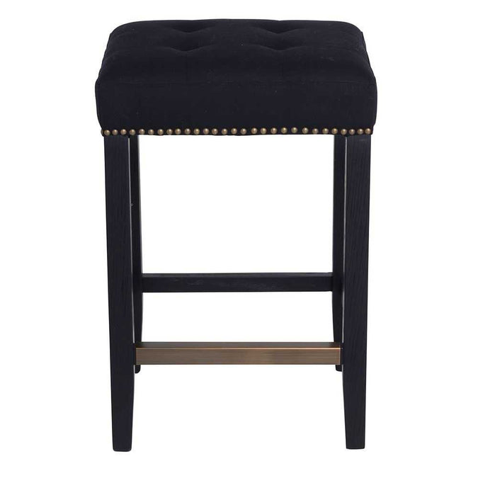 Canyon Black Kitchen Stool - Black Cotton - - Eleganté