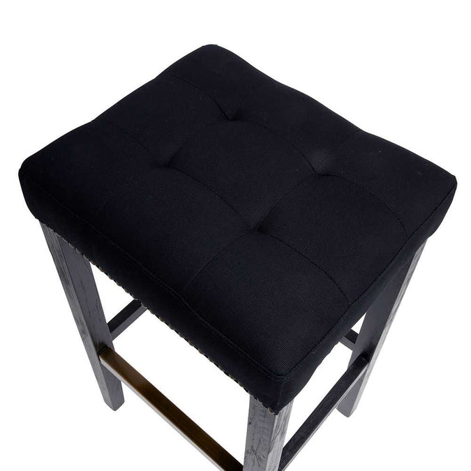 Canyon Black Kitchen Stool - Black Cotton - - Eleganté