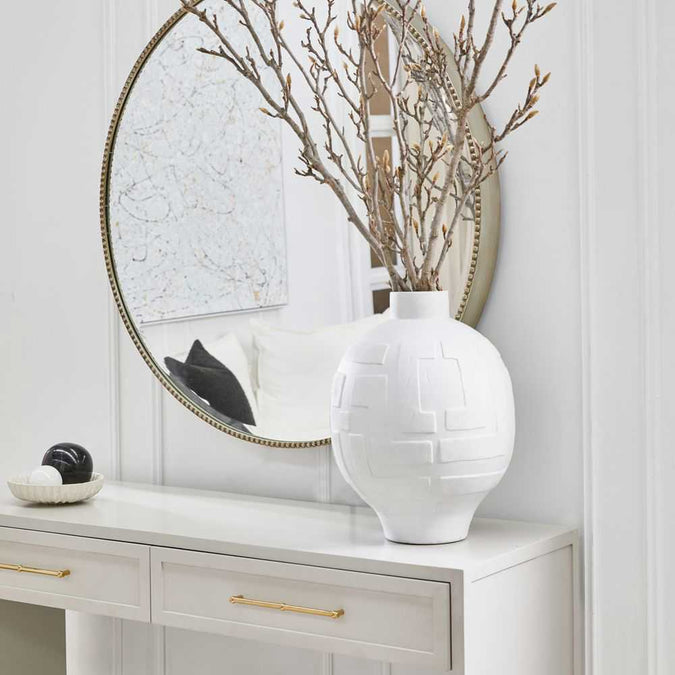 Vera Round Mirror - Antique Silver - - Eleganté