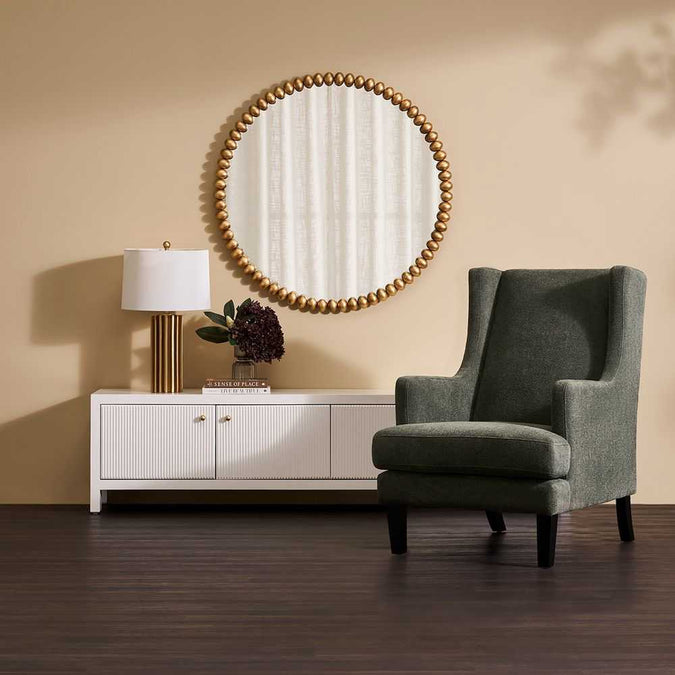 Esme Round Wall Mirror - Gold Leaf - - Eleganté