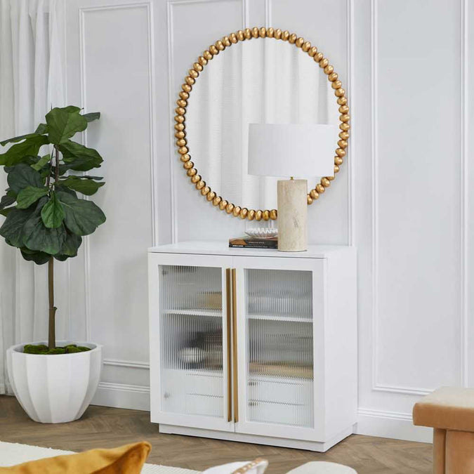Esme Round Wall Mirror - Gold Leaf - - Eleganté