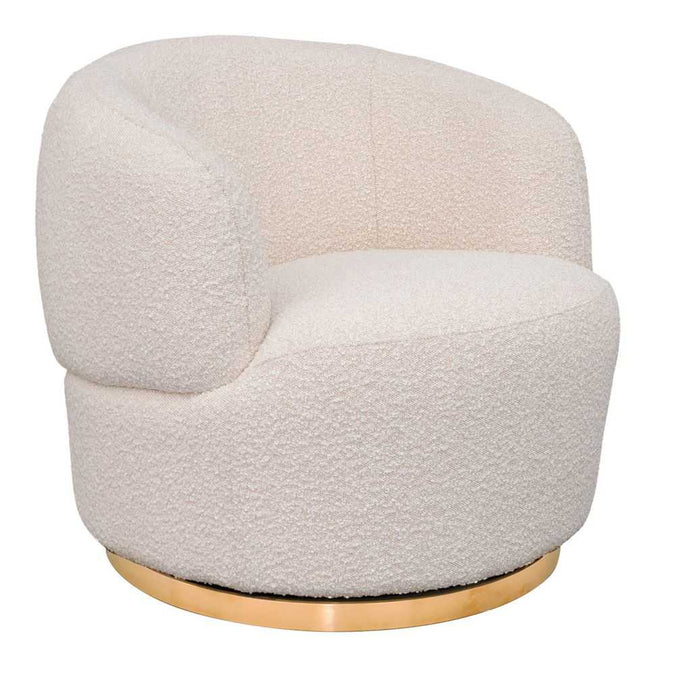 Tubby Swivel Arm Chair - Ivory Boucle - OUTLET NSW - - Eleganté