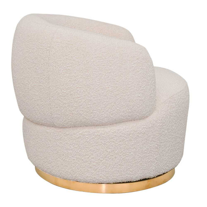 Tubby Swivel Arm Chair - Ivory Boucle - OUTLET NSW - - Eleganté