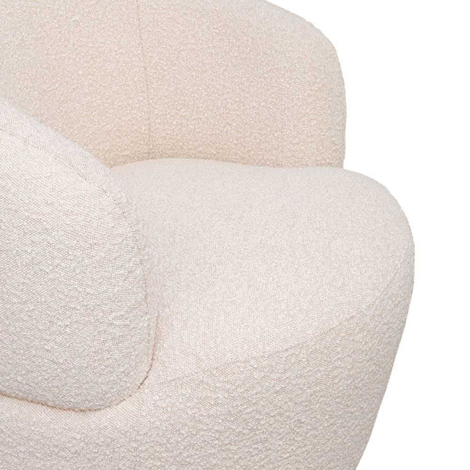 Tubby Swivel Arm Chair - Ivory Boucle - OUTLET NSW - - Eleganté