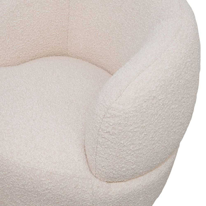 Tubby Swivel Arm Chair - Ivory Boucle - OUTLET NSW - - Eleganté