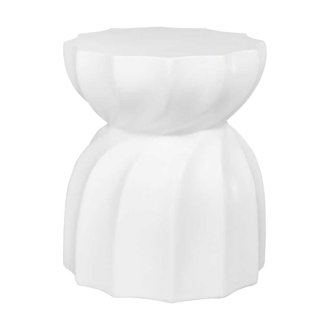 Swirl Concrete Stool - White - - Eleganté