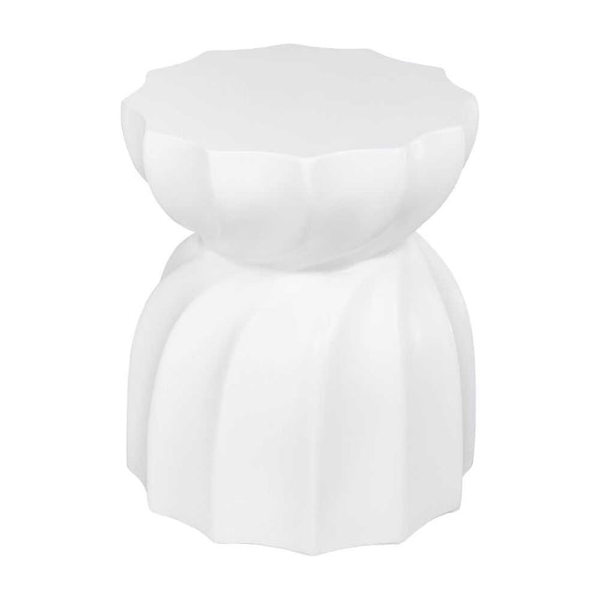 Swirl Concrete Stool - White - - Eleganté