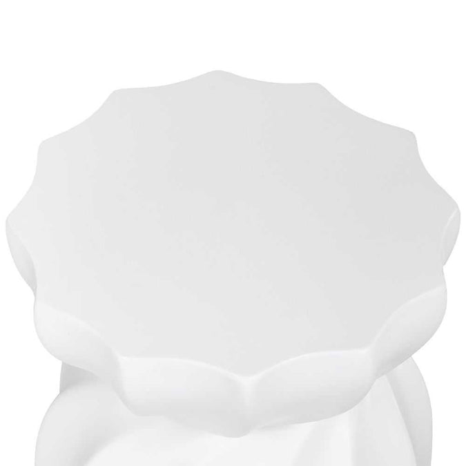 Swirl Concrete Stool - White - - Eleganté