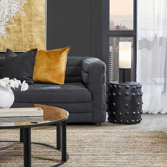 Otto Concrete Stool - Black - - Eleganté