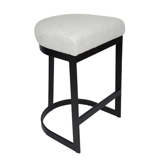 Brooke Black Kitchen Stool - Natural Linen - - Eleganté