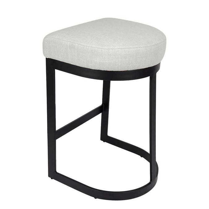 Brooke Black Kitchen Stool - Natural Linen - - Eleganté